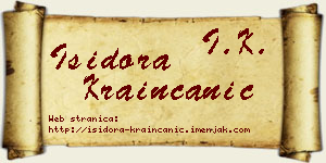 Isidora Krainčanić vizit kartica